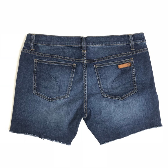 Joe’s Jeans Cutoff Shorts Frayed Dark Wash Stretch - Picture 4 of 7